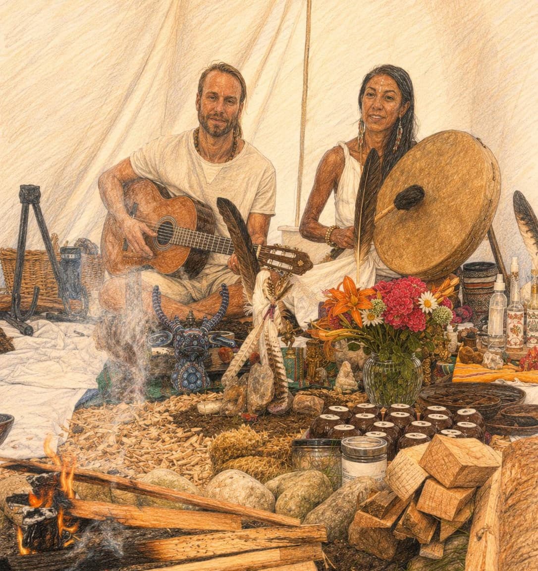 Cacao ceremony fire circle